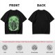 Olive T-Shirt With Skeleton Gentleman And Green Flames Art