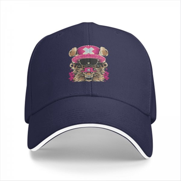 Black Baseball Cap with Anime Reindeer Character Graphic