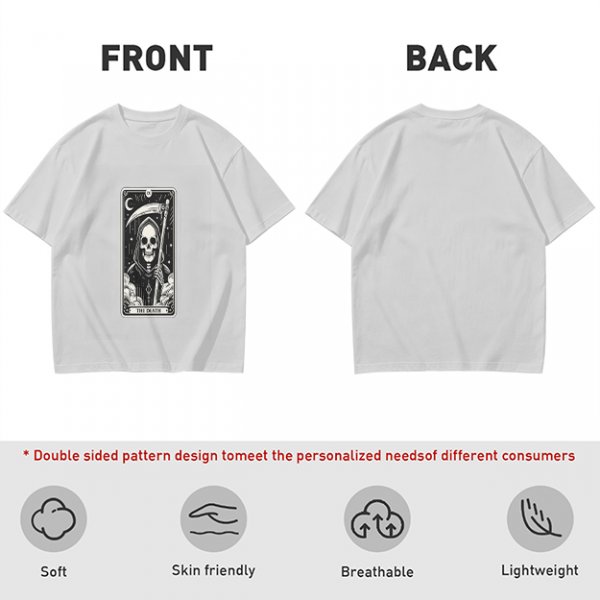 Olive T-shirt with The Death Tarot Card Grim Reaper Graphic