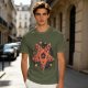 Olive T-Shirt With Pizza Pentagram Graphic Design