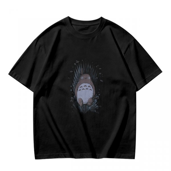 Olive Green T-Shirt With Totoro In Grass Graphic Print