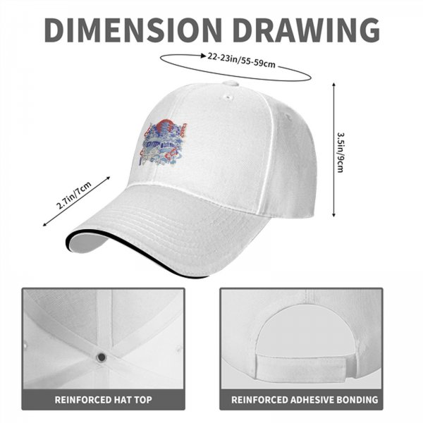 Black Baseball Cap With Japanese Anime Themed Art Print