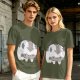 Olive green t-shirt with cute Appa the sky bison print