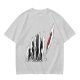 Olive T-Shirt With Evolutionary Human Silhouette Print