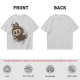 Olive Green T-Shirt With Playful Monster Bunny Graphic Print