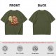 Olive Green T-Shirt With Cute Cartoon Turtle Graphic