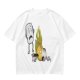Olive T-Shirt With Cartoon Marshmallow and Burning Character Print