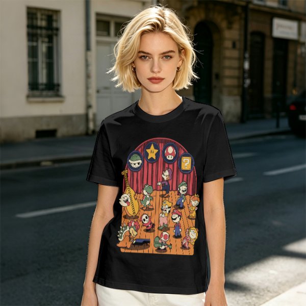 Nintendo Mario Characters Band Stage Graphic T-Shirt