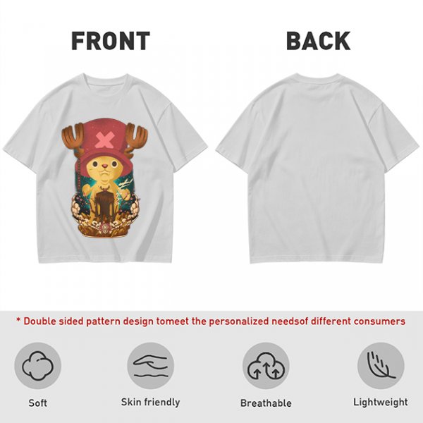 Olive T-shirt with Tony Tony Chopper Graphic Print