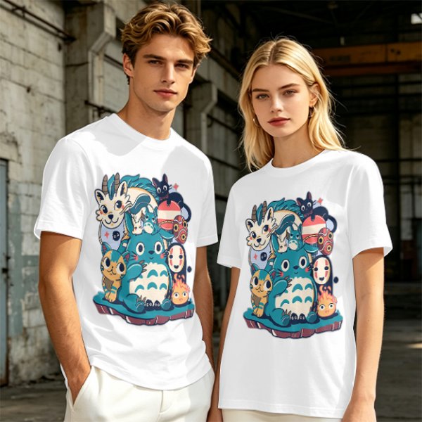 Olive T-Shirt Featuring Cute Studio Ghibli Character Mashup Art