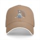 Black Baseball Cap With Meditating Llama Rainbow Print