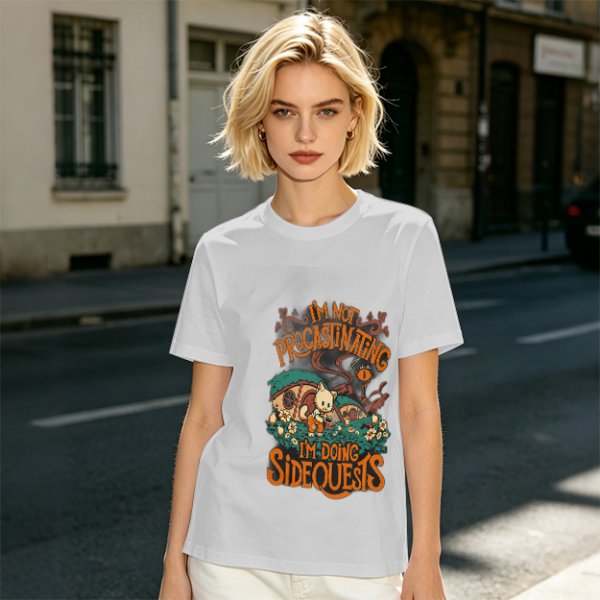 I'm Not Procrastinating I'm Doing Side Quests Cat Graphic T-Shirt