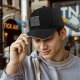 Black baseball cap with Sayama Hills Forest Spirits graphic print