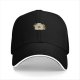 Black Baseball Cap With Cute Forest Spirit And Flower Print