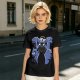 Olive T-Shirt With Blue Fantasy Animal Heads Graphic Print
