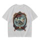 Olive Green Pirate Themed T-Shirt with Ship and Skull Graphic