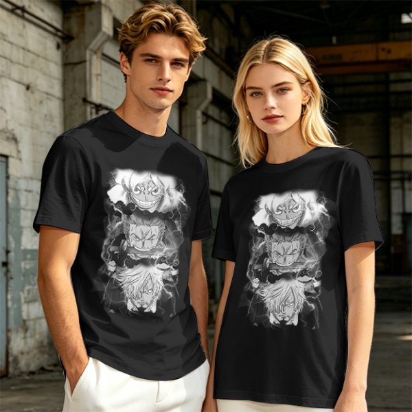 One Piece Straw Hat Crew Monochrome Graphic T-Shirt