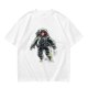 Olive T-Shirt with Floating Astronaut Graphic Print
