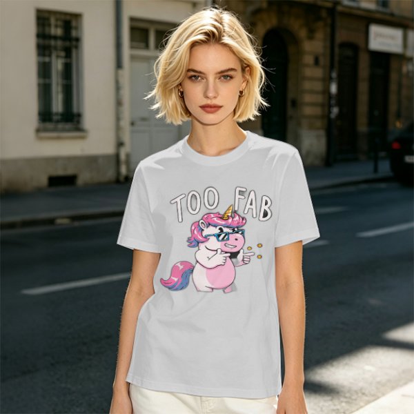 Olive T-Shirt with Too Fab Cool Unicorn Graphic Print