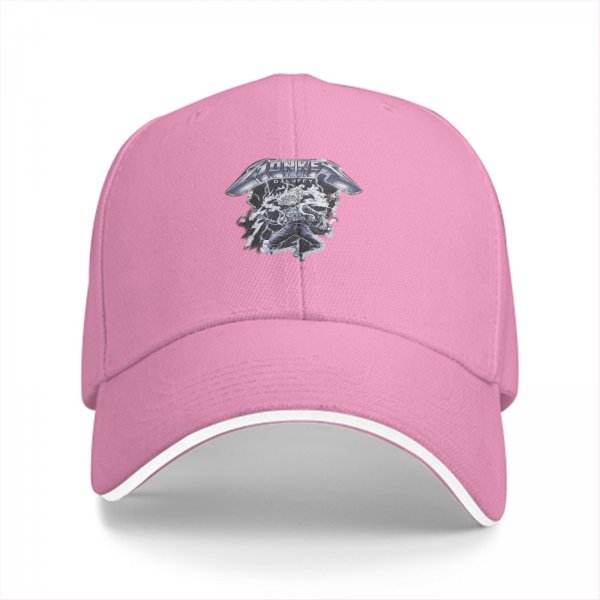 Black Baseball Cap With Metallic Graphic Print Design