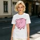 Olive Green T-Shirt With Cute Pink Piggy Bank Graphic Print