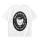 Olive t-shirt with 'New Emotion Caffeine Addiction' coffee cup graphic