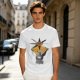 Olive Green T-Shirt With Sun And Dark Figure Graphic Print