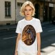 Olive T-Shirt With Dragon And Warrior Fantasy Art Print