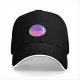 Black Baseball Cap With Colorful Bubble Cat Graphic Print