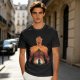 Olive T-Shirt With Giant Fire Warrior Silhouette And Small Knight Print