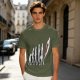 Olive T-Shirt With Evolutionary Human Silhouette Print