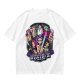 Olive Graphic Tee with Anime Character Group Print