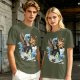 Olive T-Shirt With Elemental Bender Artwork Print