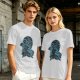 Olive T-shirt with Anime Water Bender Warrior Graphic Print