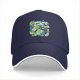 Black baseball cap with tiny drinks soda and alien graphic print