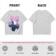 Olive T-Shirt with Sakura Flower and Whimsical Forest Creature Print