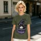 Olive t-shirt with witch cat in coffee cup 'Hocus Pocus I Need Coffee'