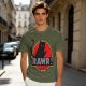 Olive T-Shirt With Black Cat Rawr Dinosaur Parody Graphic