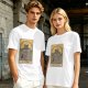 Olive T-Shirt With Raccoon Trash Tarot Card Graphic
