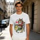 Olive T-shirt with Panda Warrior Riding Mythical Horse Graphic