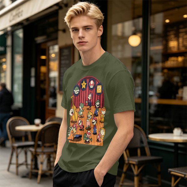 Nintendo Mario Characters Band Stage Graphic T-Shirt