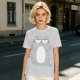 Olive Green T-Shirt With Grumpy Chubby Gray Cat Graphic