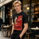 Olive t-shirt with vintage Dimitrescu red wine graphic print