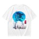 Anime girl cherry blossom scene graphic tee