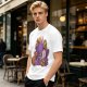 Olive T-Shirt with Cute Sleeping Purple Dragon and Treasure Artwork