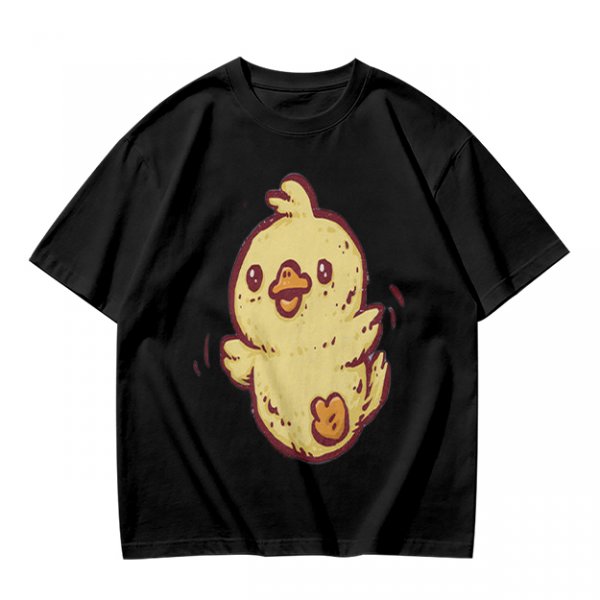 Olive T-Shirt With Cute Cartoon Chick Graphic