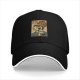 Black baseball cap with vintage skull ramen cat graphic
