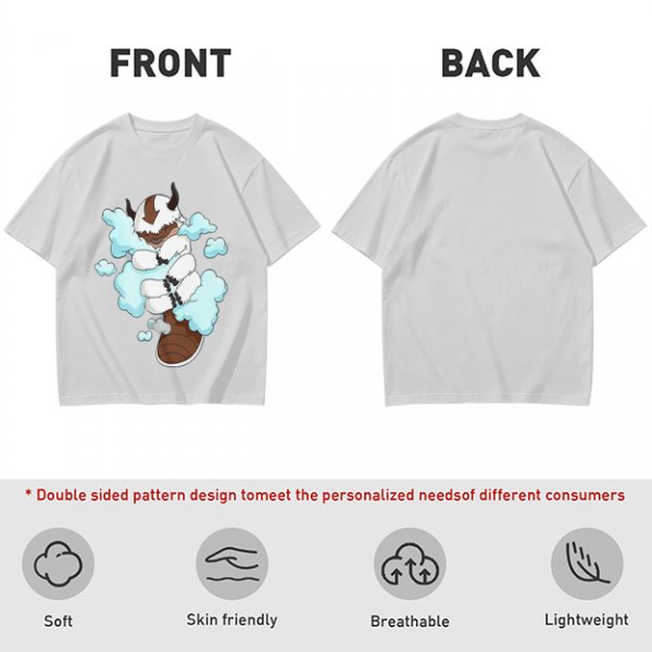 Olive Green T-Shirt With Sleeping Sky Bison On Clouds Print