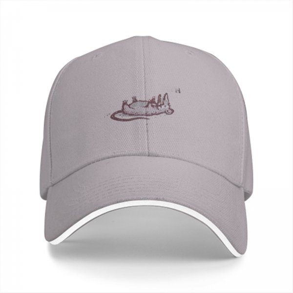 Black Baseball Cap With Opossum Graphic Print