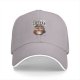 Black baseball cap with 'I just need coffee and silence' sleepy owl print